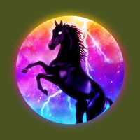 Colorful Retro 80's Eighties Lightning Galaxy Horse T-Shirt