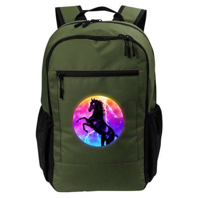 Colorful Retro 80's Eighties Lightning Galaxy Horse Backpack
