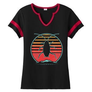 Cockroach Retro 80s Style Pest Control Exterminator Gift Ladies Halftime Notch Neck Tee