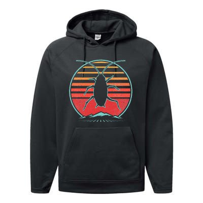 Cockroach Retro 80s Style Pest Control Exterminator Gift Performance Fleece Hoodie