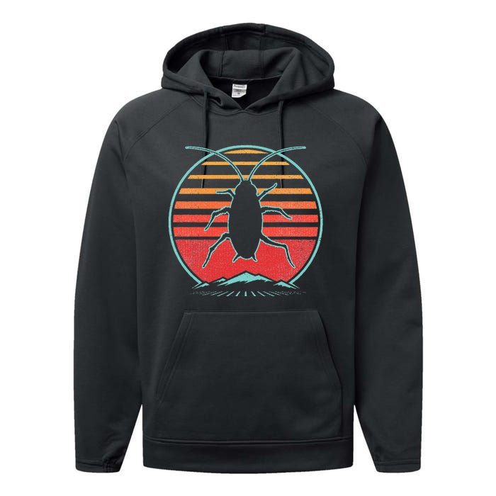 Cockroach Retro 80s Style Pest Control Exterminator Gift Performance Fleece Hoodie