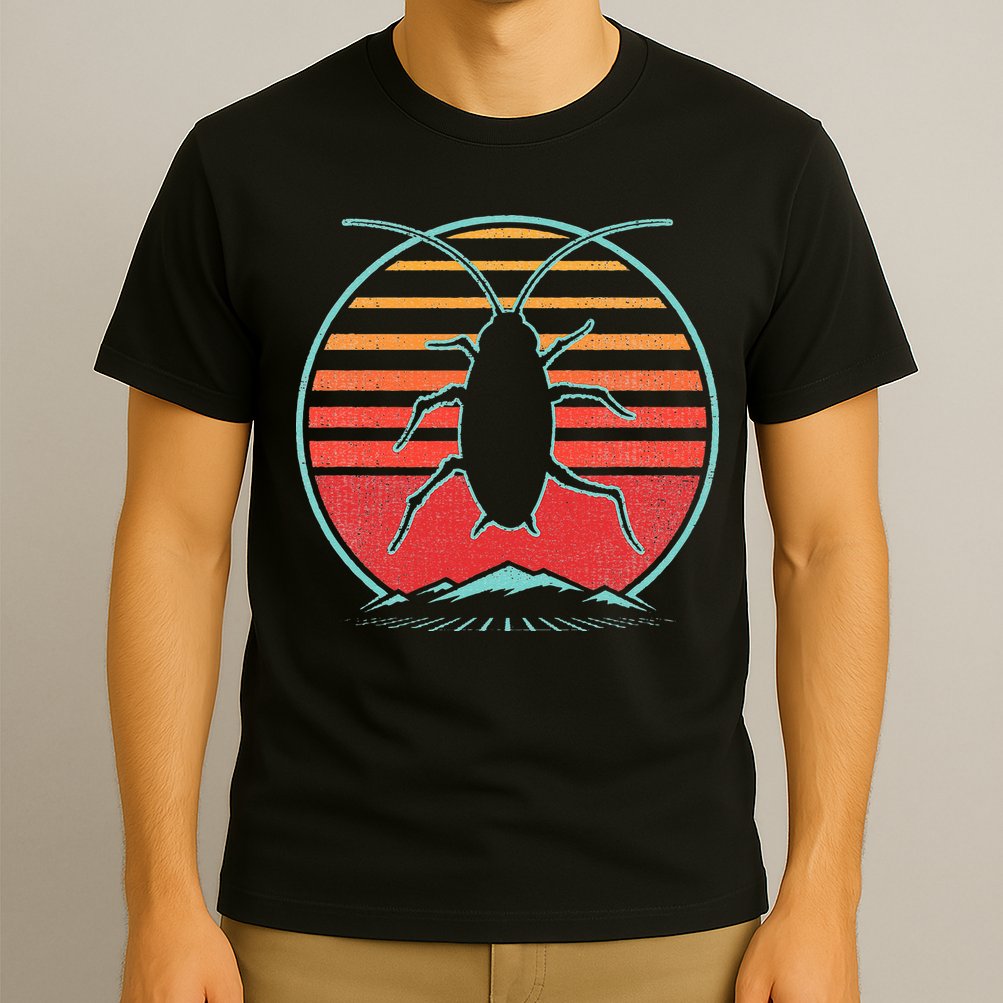 Cockroach Retro 80s Style Pest Control Exterminator Gift T-Shirt