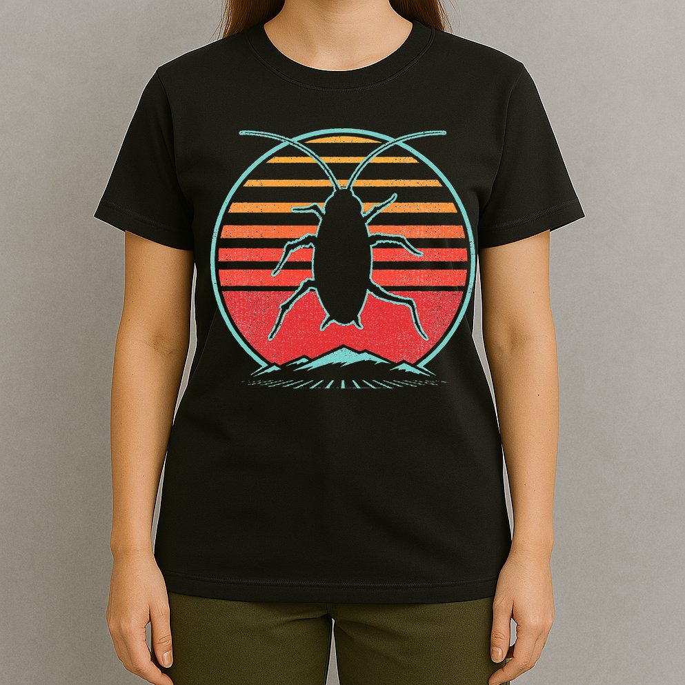 Cockroach Retro 80s Style Pest Control Exterminator Gift T-Shirt