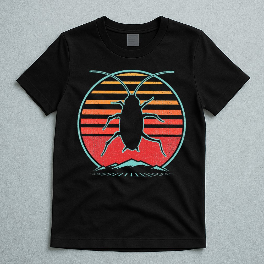 Cockroach Retro 80s Style Pest Control Exterminator Gift T-Shirt