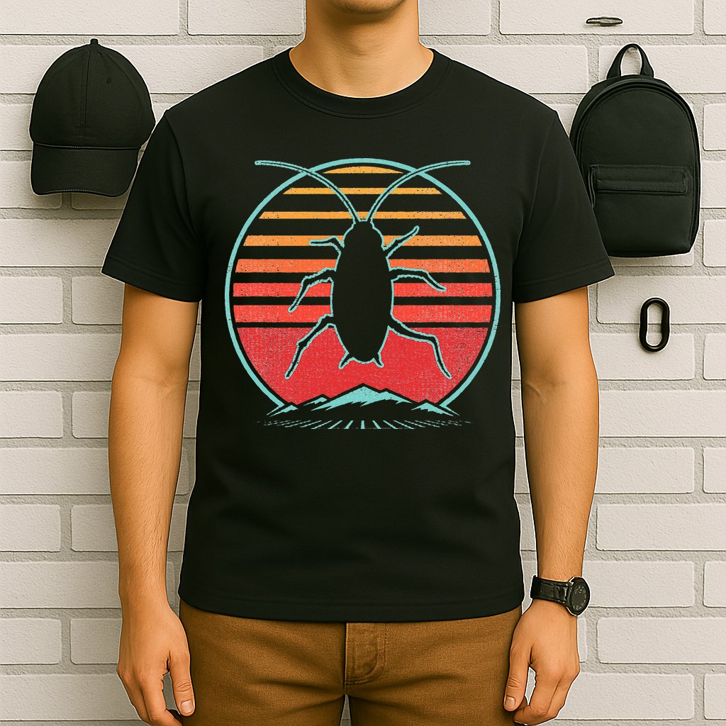 Cockroach Retro 80s Style Pest Control Exterminator Gift T-Shirt