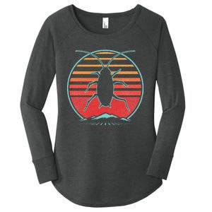 Cockroach Retro 80s Style Pest Control Exterminator Gift Women's Perfect Tri Tunic Long Sleeve Shirt