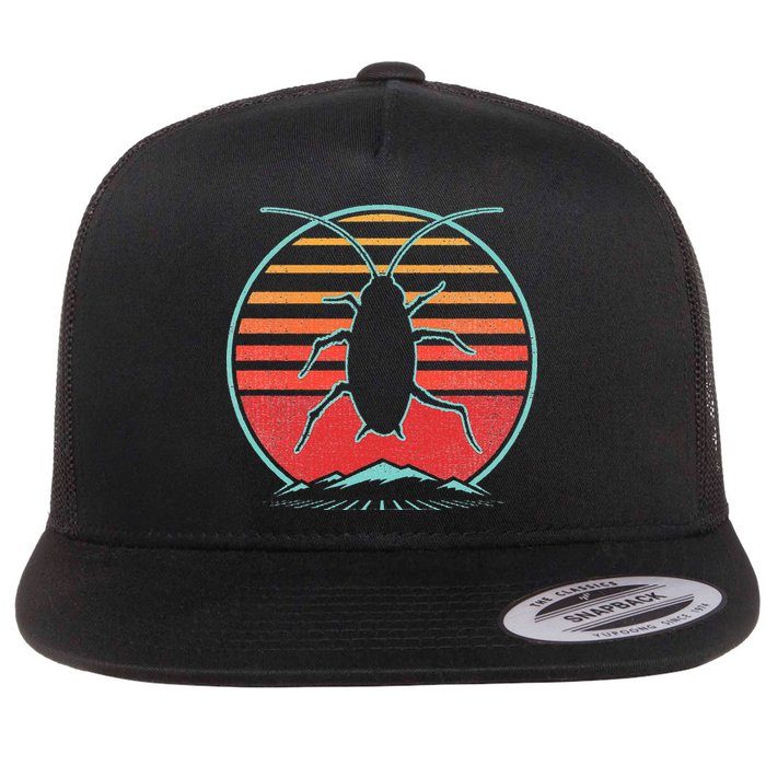 Cockroach Retro 80s Style Pest Control Exterminator Gift Flat Bill Trucker Hat