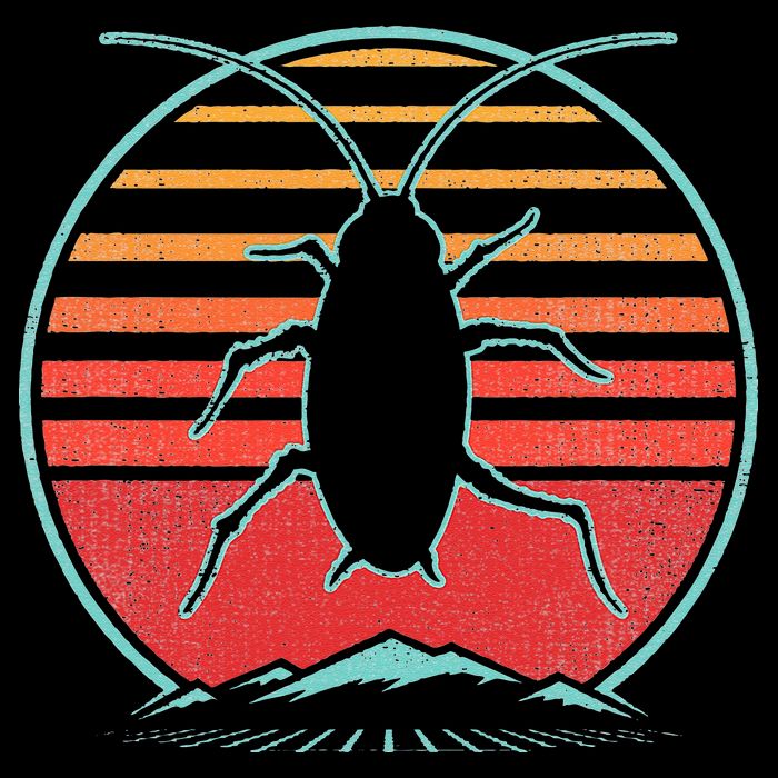 Cockroach Retro 80s Style Pest Control Exterminator Gift Flat Bill Trucker Hat