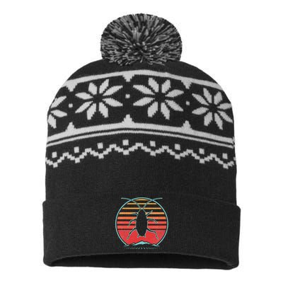 Cockroach Retro 80s Style Pest Control Exterminator Gift USA-Made Snowflake Beanie