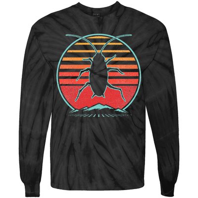 Cockroach Retro 80s Style Pest Control Exterminator Gift Tie-Dye Long Sleeve Shirt