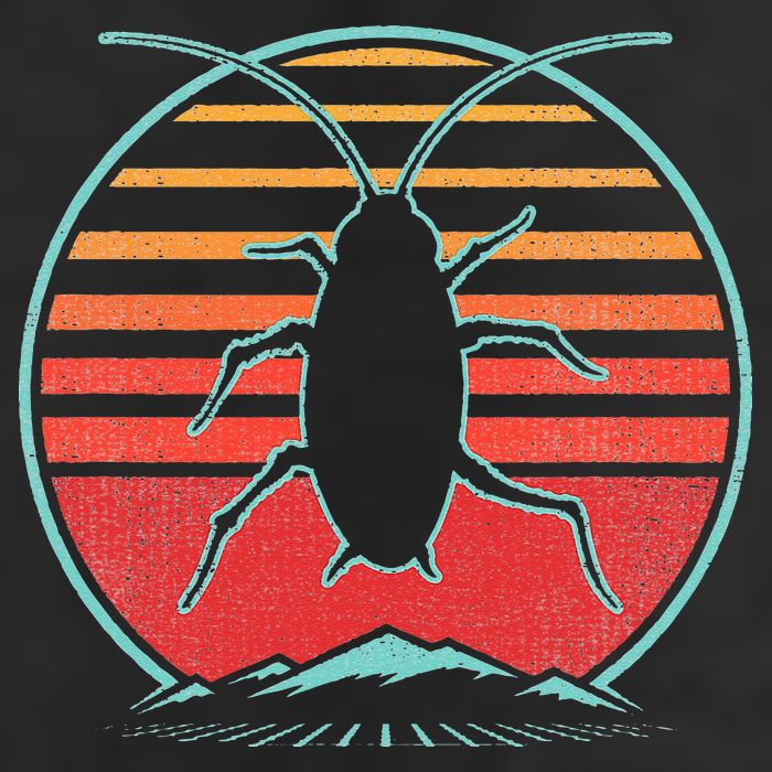 Cockroach Retro 80s Style Pest Control Exterminator Gift Golf Towel
