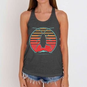 Cockroach Retro 80s Style Pest Control Exterminator Gift Women's Knotted Racerback Tank