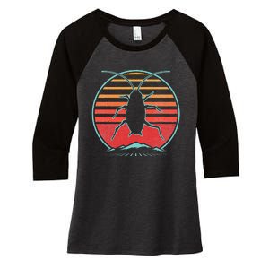 Cockroach Retro 80s Style Pest Control Exterminator Gift Women's Tri-Blend 3/4-Sleeve Raglan Shirt