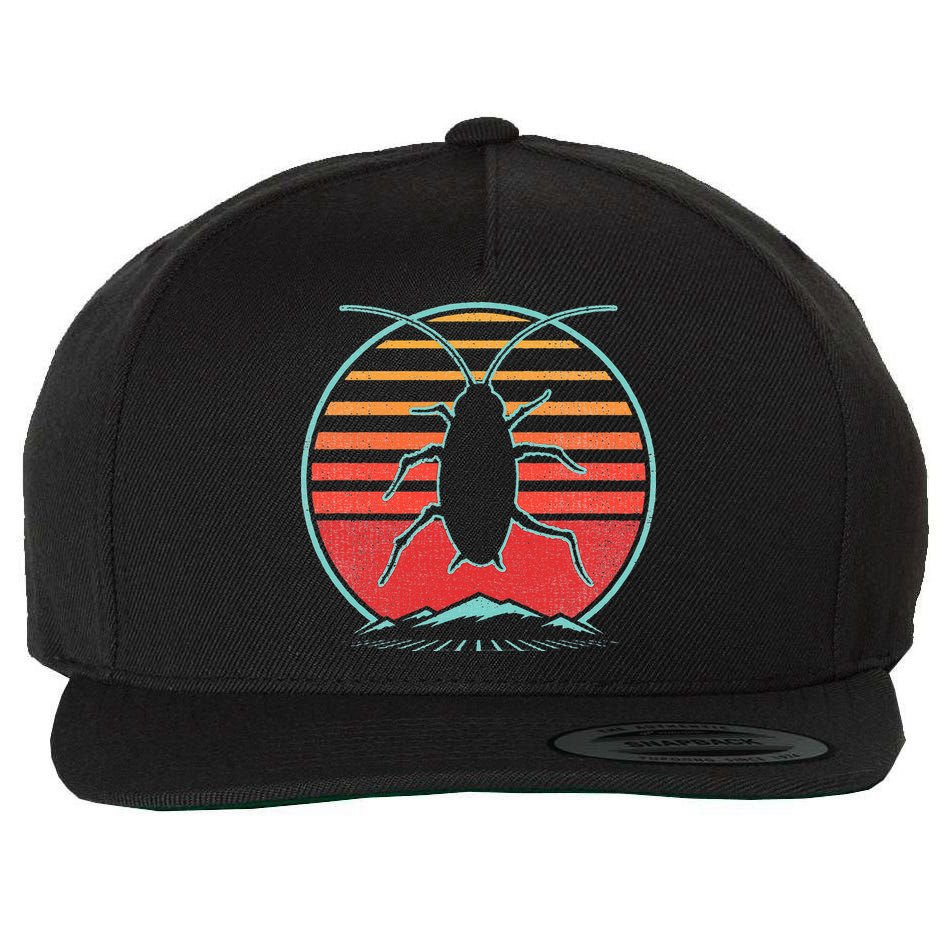 Cockroach Retro 80s Style Pest Control Exterminator Gift Wool Snapback Cap