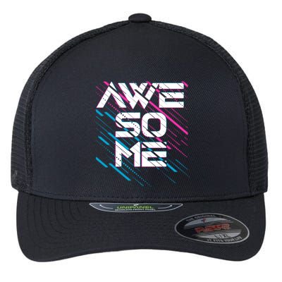 Cool Retro 80's Eighties Pattern Awesome Flexfit Unipanel Trucker Cap
