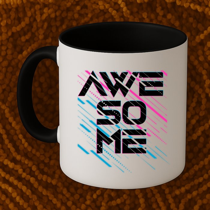 Cool Retro 80's Eighties Pattern Awesome Mug