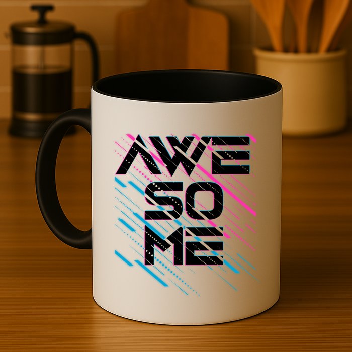 Cool Retro 80's Eighties Pattern Awesome Mug