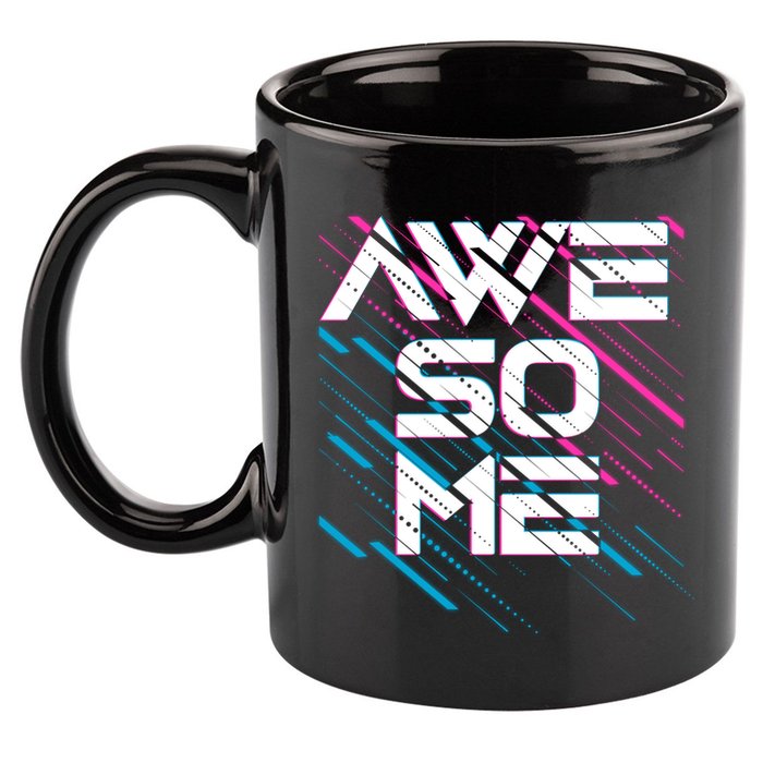 Cool Retro 80's Eighties Pattern Awesome 11oz C Handle Ceramic Mug