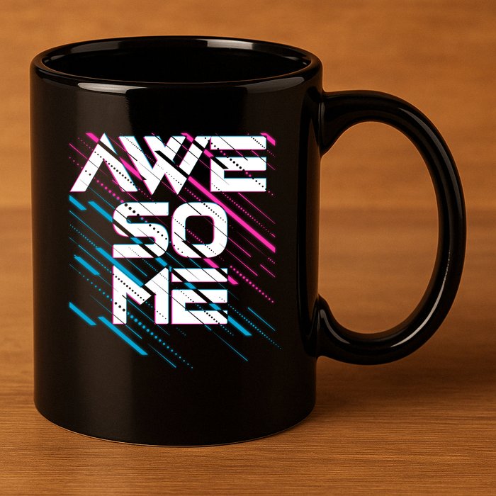 Cool Retro 80's Eighties Pattern Awesome 11oz C Handle Ceramic Mug