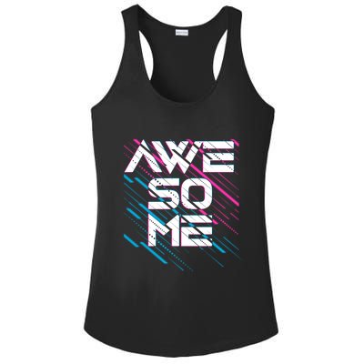 Cool Retro 80's Eighties Pattern Awesome Ladies PosiCharge Competitor Racerback Tank