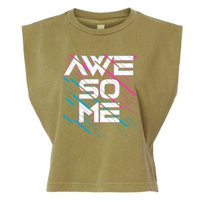 Cool Retro 80's Eighties Pattern Awesome Garment-Dyed Women's Muscle Tee