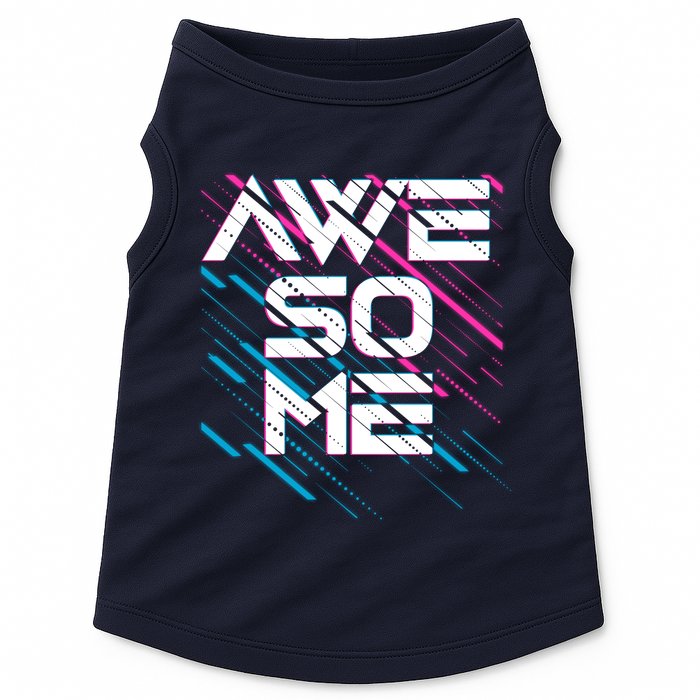 Cool Retro 80's Eighties Pattern Awesome Doggie Tank