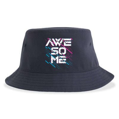 Cool Retro 80's Eighties Pattern Awesome Sustainable Bucket Hat