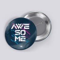 Cool Retro 80's Eighties Pattern Awesome Button