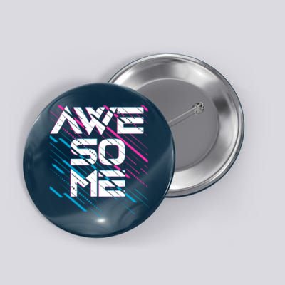 Cool Retro 80's Eighties Pattern Awesome Button