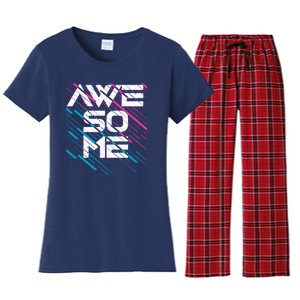 Cool Retro 80's Eighties Pattern Awesome Women's Flannel Pajama Set