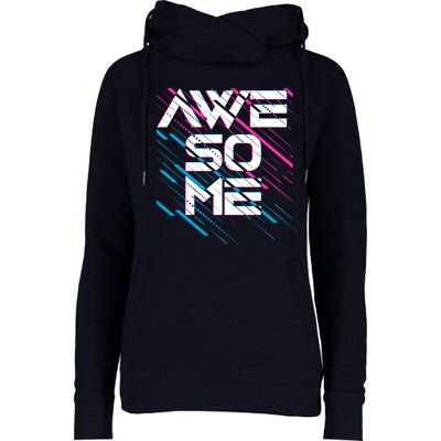 Cool Retro 80's Eighties Pattern Awesome Womens Funnel Neck Pullover Hood