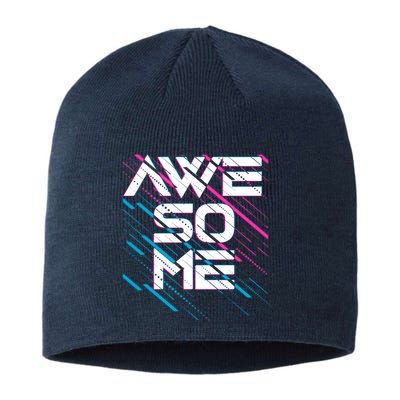 Cool Retro 80's Eighties Pattern Awesome Sustainable Beanie