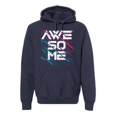 Cool Retro 80's Eighties Pattern Awesome Premium Hoodie