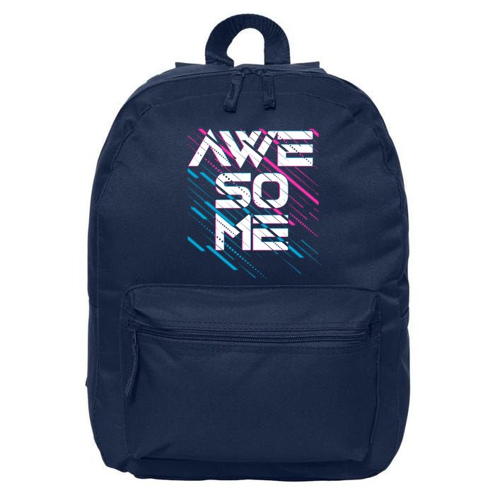 Cool Retro 80's Eighties Pattern Awesome 16 in Basic Backpack