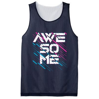 Cool Retro 80's Eighties Pattern Awesome Mesh Reversible Basketball Jersey Tank