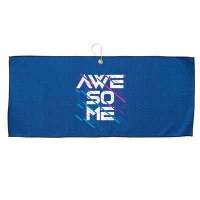 Cool Retro 80's Eighties Pattern Awesome Large Microfiber Waffle Golf Towel