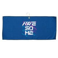 Cool Retro 80's Eighties Pattern Awesome Large Microfiber Waffle Golf Towel