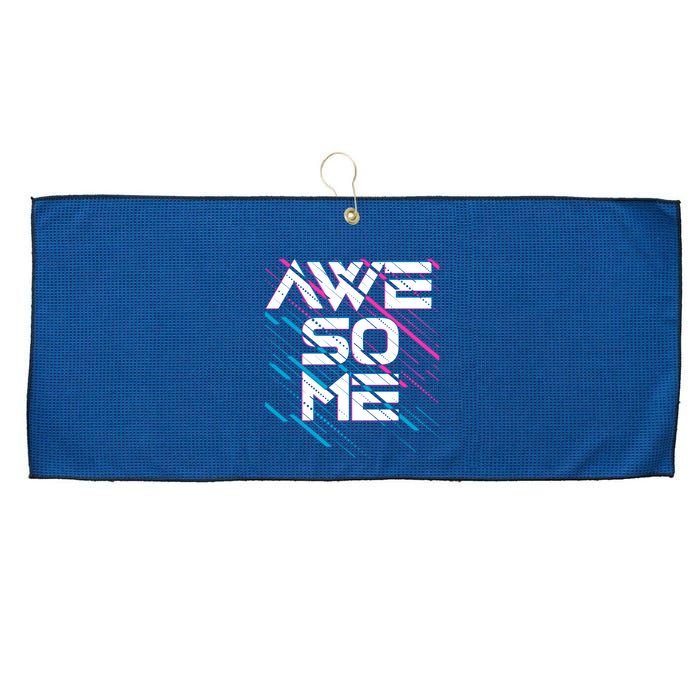 Cool Retro 80's Eighties Pattern Awesome Large Microfiber Waffle Golf Towel