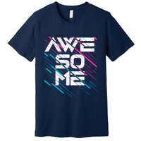 Cool Retro 80's Eighties Pattern Awesome Premium T-Shirt