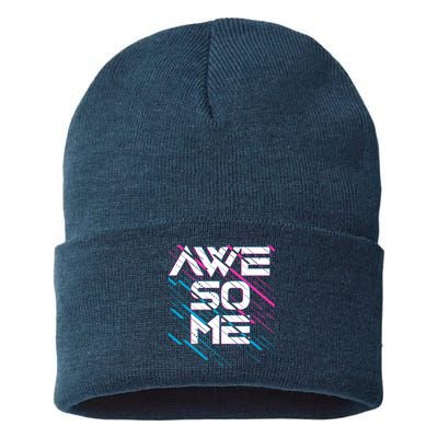 Cool Retro 80's Eighties Pattern Awesome Sustainable Knit Beanie