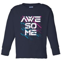 Cool Retro 80's Eighties Pattern Awesome Toddler Long Sleeve Shirt