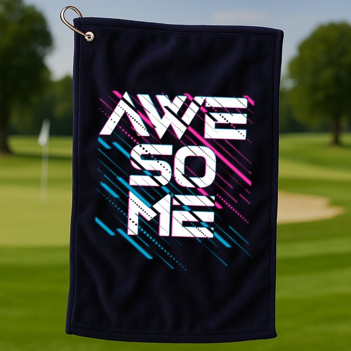 Cool Retro 80's Eighties Pattern Awesome Golf Towel