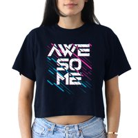 Cool Retro 80's Eighties Pattern Awesome Crop Top