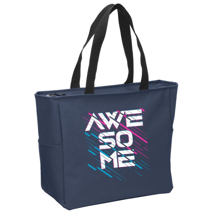 Cool Retro 80's Eighties Pattern Awesome Zip Tote Bag