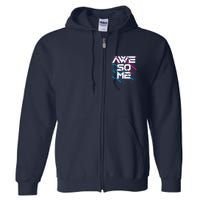 Cool Retro 80's Eighties Pattern Awesome Full Zip Hoodie