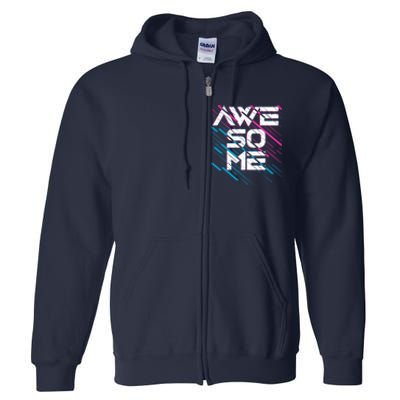 Cool Retro 80's Eighties Pattern Awesome Full Zip Hoodie