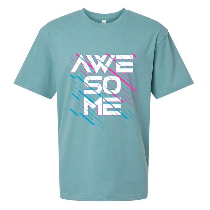 Cool Retro 80's Eighties Pattern Awesome Sueded Cloud Jersey T-Shirt