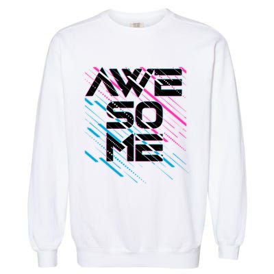 Cool Retro 80's Eighties Pattern Awesome Garment-Dyed Sweatshirt