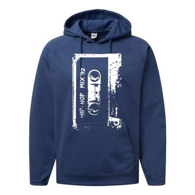 Cassette Retro 90s Style Performance Fleece Hoodie