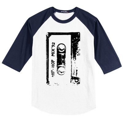 Cassette Retro 90s Style Baseball Sleeve Shirt